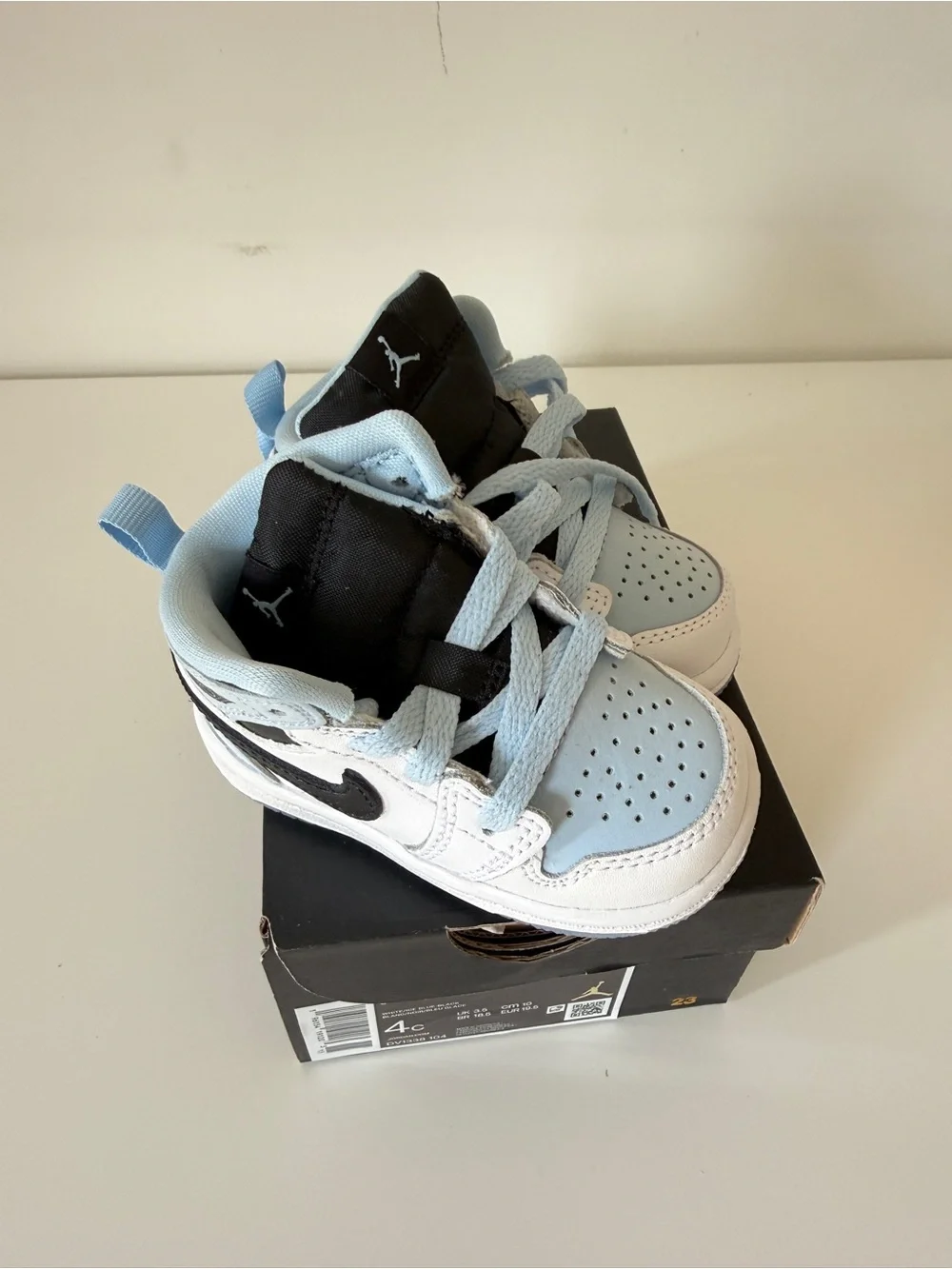 Nike Kids Light Blue, White & Black High-Top Sneakers